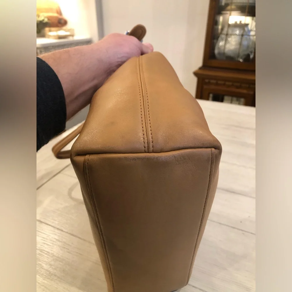 Vintage Coach Legacy Hobo Zip Shoulder Bag Camel Color Leather Nickel w/Hangtag - Picture 6 of 15